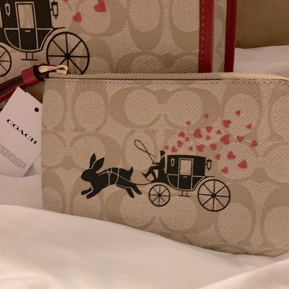 💝missing COACH SHOULDER CROSSBODY BAG$ WRISTLET SET EASTER LOVE 💕 - Picture 2 of 5